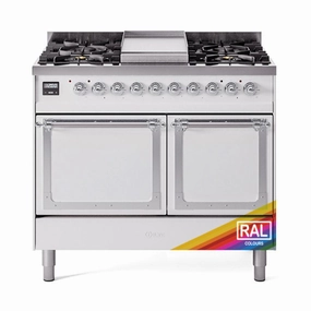 Ilve UND40FQNMPRACLP Ilve Und40Fqnmpraclp Nostalgie Ii Noblesse 40" Dual Fuel Range (Liquid Propane, Solid Door, Ral, Chrome) Freestanding Ranges freestanding dual fuel range 30 inch