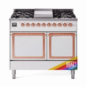 Ilve UND40FQNMPRAPLP Ilve Und40Fqnmpraplp Nostalgie Ii Noblesse 40" Dual Fuel Range (Liquid Propane, Solid Door, Ral, Copper) Freestanding Ranges freestanding dual fuel range 30 inch