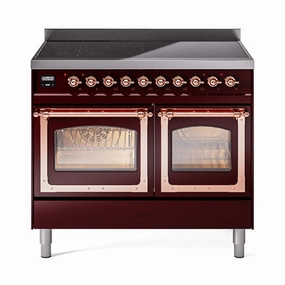Ilve UNDI406NMPBUP Ilve Undi406Nmpbup Nostalgie Ii Noblesse 40" Induction Range (Triple Glass Door, Burgundy, Copper) Freestanding Ranges freestanding dual fuel range 30 inch