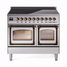 Ilve UNDI406NMPSSB Ilve Undi406Nmpssb Nostalgie Ii Noblesse 40" Induction Range (Triple Glass Door, Stainless Steel, Burnished) Freestanding Ranges freestanding dual fuel range 30 inch