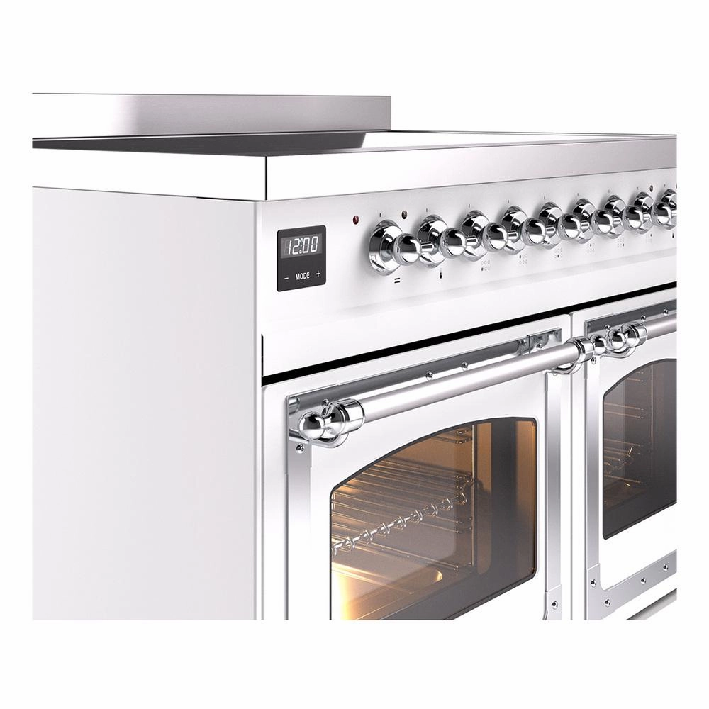 Ilve UNDI406NMPWHC Ilve Undi406Nmpwhc Nostalgie Ii Noblesse 40" Induction Range (Triple Glass Door, White, Chrome)