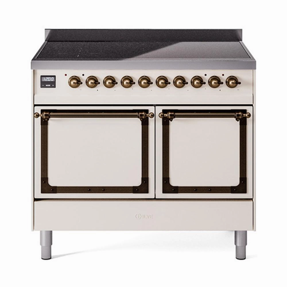 Ilve UNDI406QNMPAWB Ilve Undi406Qnmpawb Nostalgie Ii Noblesse 40" Induction Range (Solid Door, Antique White, Burnished) Freestanding Ranges freestanding dual fuel range 30 inch