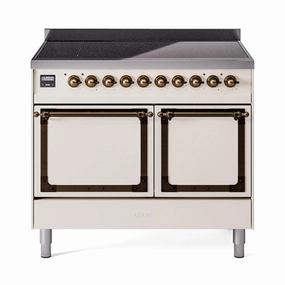 Ilve UNDI406QNMPAWB Ilve Undi406Qnmpawb Nostalgie Ii Noblesse 40" Induction Range (Solid Door, Antique White, Burnished) Freestanding Ranges freestanding dual fuel range 30 inch