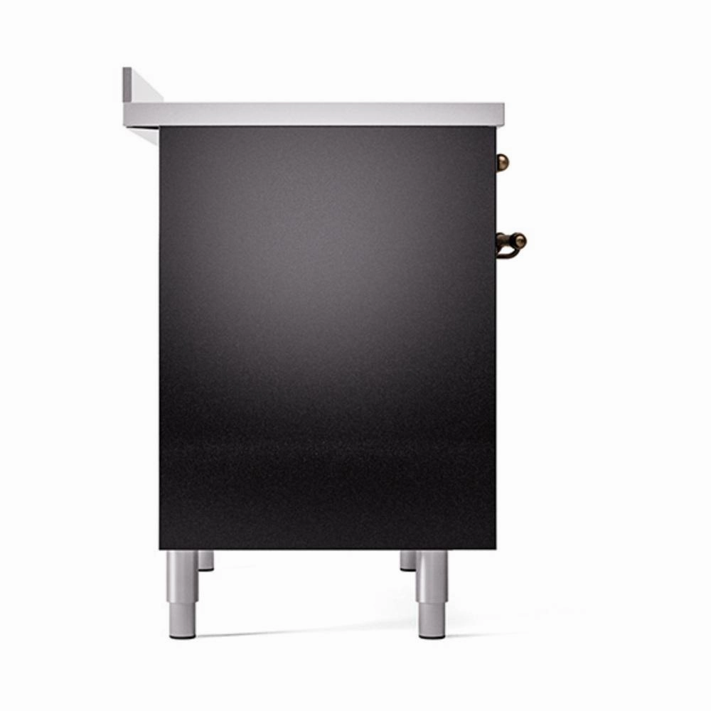 Ilve UNDI406QNMPBKB Ilve Undi406Qnmpbkb Nostalgie Ii Noblesse 40" Induction Range (Solid Door, Glossy Black, Burnished)