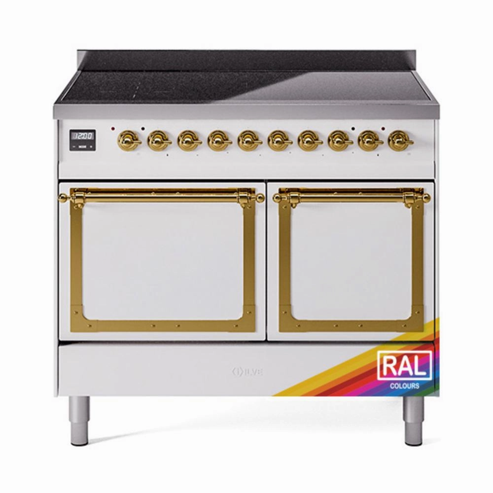 Ilve UNDI406QNMPRAG Ilve Undi406Qnmprag Nostalgie Ii Noblesse 40" Induction Range (Solid Door, Ral, Brass) Freestanding Ranges freestanding dual fuel range 30 inch