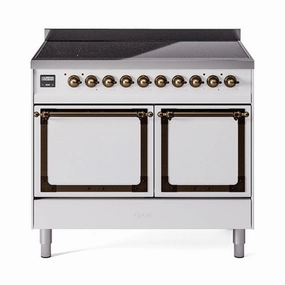 Ilve UNDI406QNMPWHB Ilve Undi406Qnmpwhb Nostalgie Ii Noblesse 40" Induction Range (Solid Door, White, Burnished) Freestanding Ranges freestanding dual fuel range 30 inch