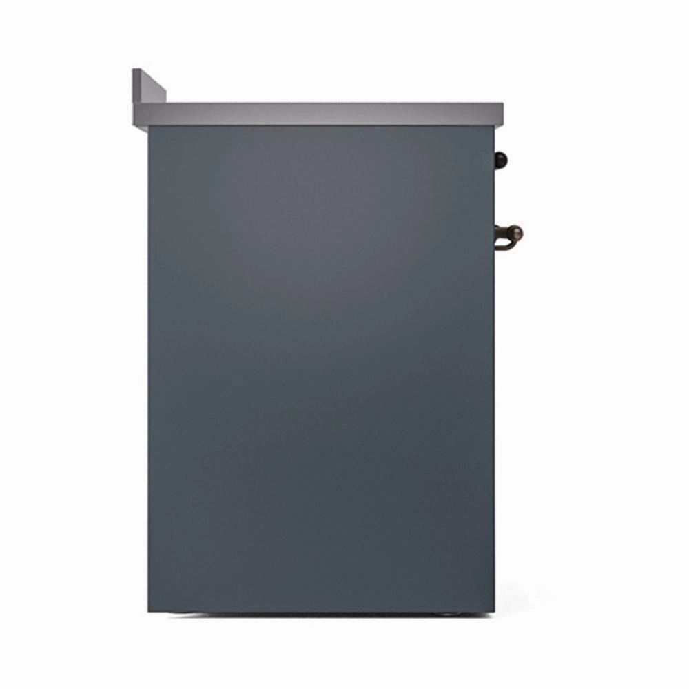 Ilve UNI304QNMPBGB Ilve Uni304Qnmpbgb Nostalgie Ii Noblesse 30" Induction Range (Solid Door, Blue Grey, Burnished)