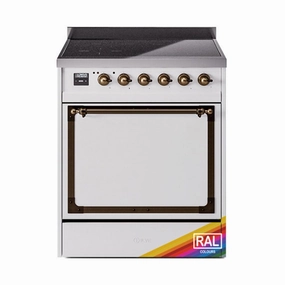 Ilve UNI304QNMPRAB Ilve Uni304Qnmprab Nostalgie Ii Noblesse 30" Induction Range (Solid Door, Ral, Burnished) Freestanding Ranges freestanding dual fuel range 30 inch