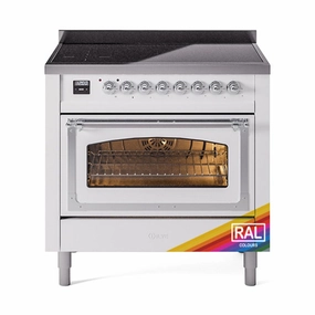 Ilve UNI366NMPRAC Ilve Uni366Nmprac Nostalgie Ii Noblesse 36" Induction Range (Triple Glass Door, Ral, Chrome) Freestanding Ranges freestanding dual fuel range 30 inch