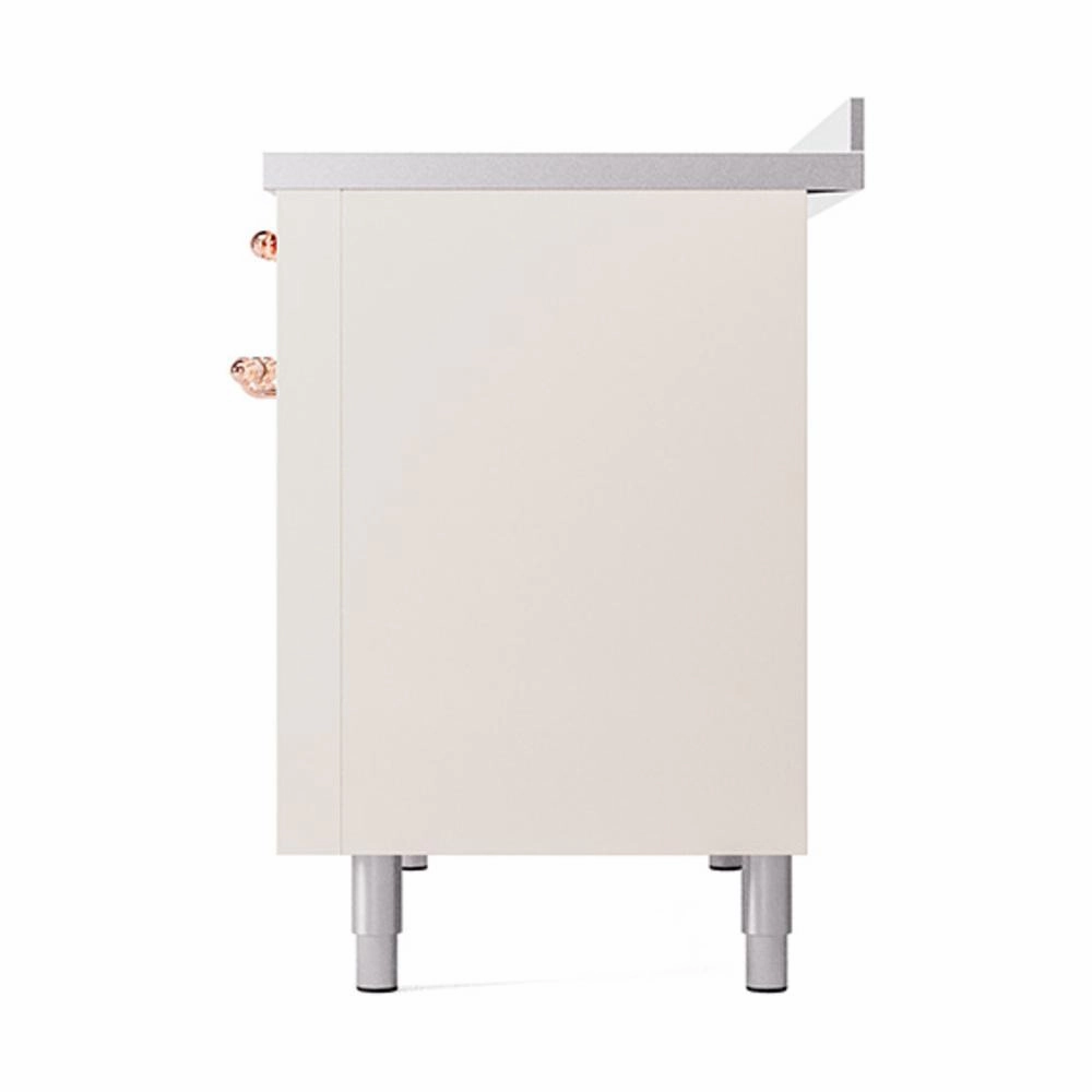 Ilve UNI486QNMPAWP Ilve Uni486Qnmpawp Nostalgie Ii Noblesse 48" Induction Range (Solid Door, Antique White, Copper)