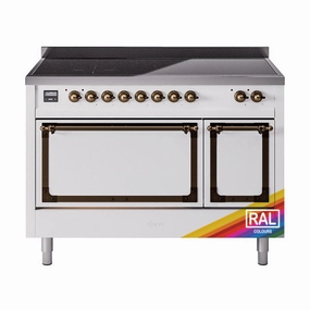 Ilve UNI486QNMPRAB Ilve Uni486Qnmprab Nostalgie Ii Noblesse 48" Induction Range (Solid Door, Ral, Burnished) Freestanding Ranges freestanding dual fuel range 30 inch
