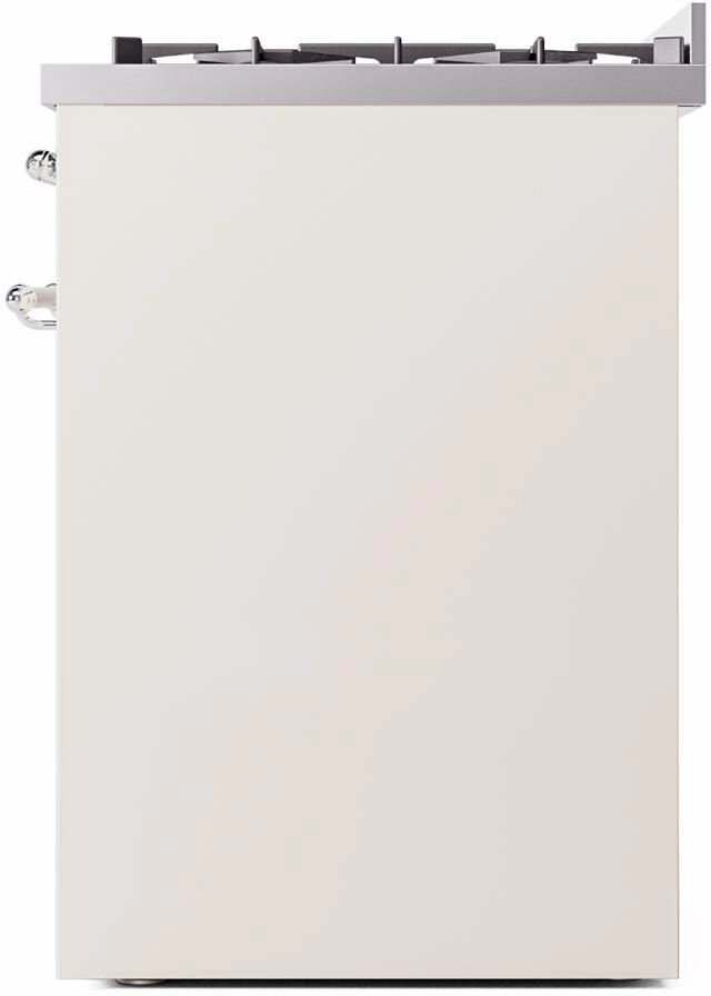 Ilve UP30NMPAWC Nostalgie Ii 30 Inch Dual Fuel Natural Gas Freestanding Range In Antique White With Chrome Trim