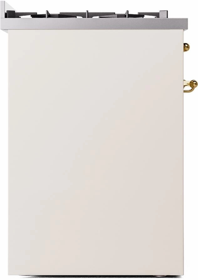 Ilve UP30NMPAWGLP Nostalgie Ii 30 Inch Dual Fuel Liquid Propane Freestanding Range In Antique White With Brass Trim
