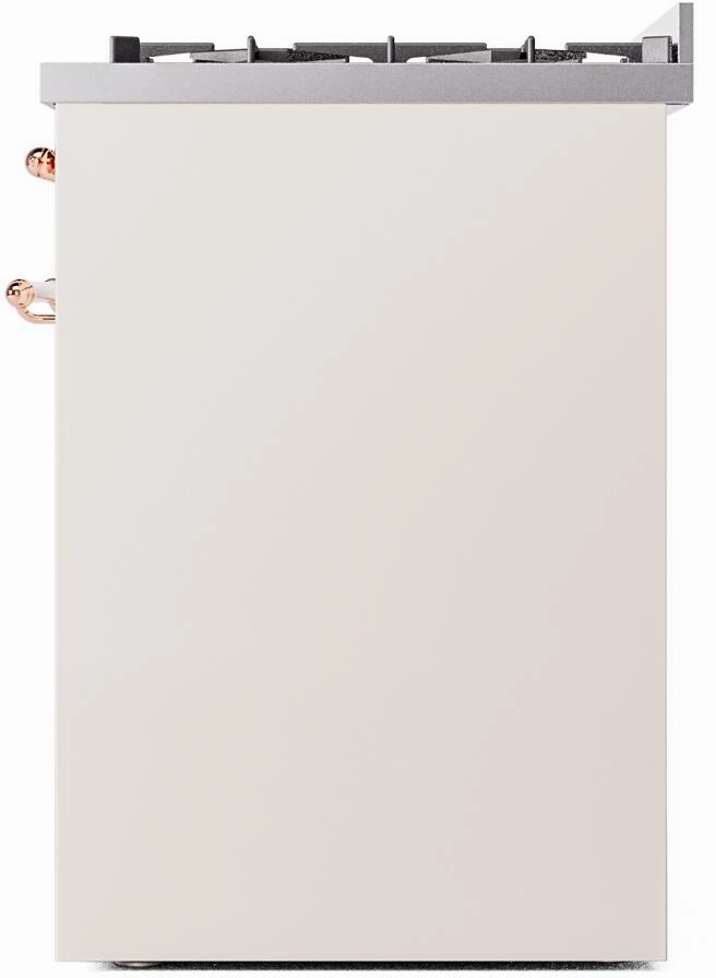 Ilve UP30NMPAWP Nostalgie Ii 30 Inch Dual Fuel Natural Gas Freestanding Range In Antique White With Copper Trim