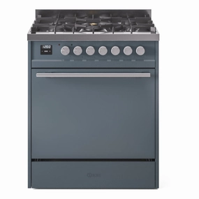 Ilve UP30QMPBG Professional Plus Ii 30 Inch Dual Fuel Natural Gas Freestanding Range In Blue Grey With Trim Freestanding Ranges freestanding dual fuel range 30 inch
