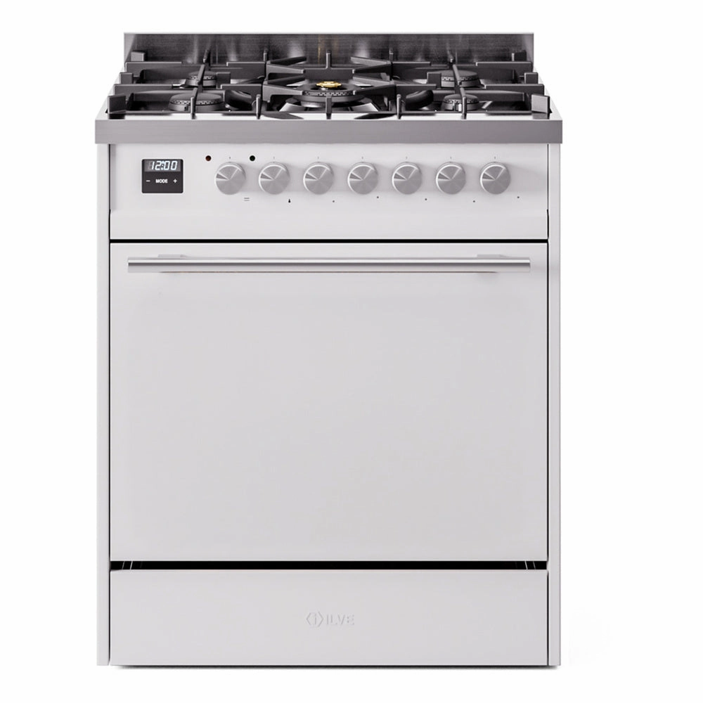 Ilve UP30QMPWHLP Professional Plus Ii 30 Inch Dual Fuel Liquid Propane Freestanding Range In White With Trim Freestanding Ranges freestanding dual fuel range 30 inch