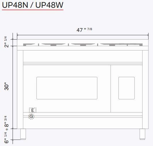 Ilve UP48FNMPBKPLP Nostalgie Ii 48 Inch Dual Fuel Liquid Propane Freestanding Range In Glossy Black With Copper Trim