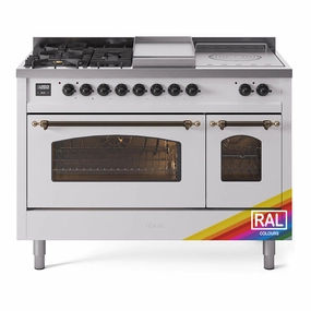 Ilve UP48FSNMPRAB Nostalgie Ii 48 Inch Dual Fuel Natural Gas Freestanding Range In Ral Custom Color With Bronze Trim Freestanding Ranges freestanding dual fuel range 30 inch