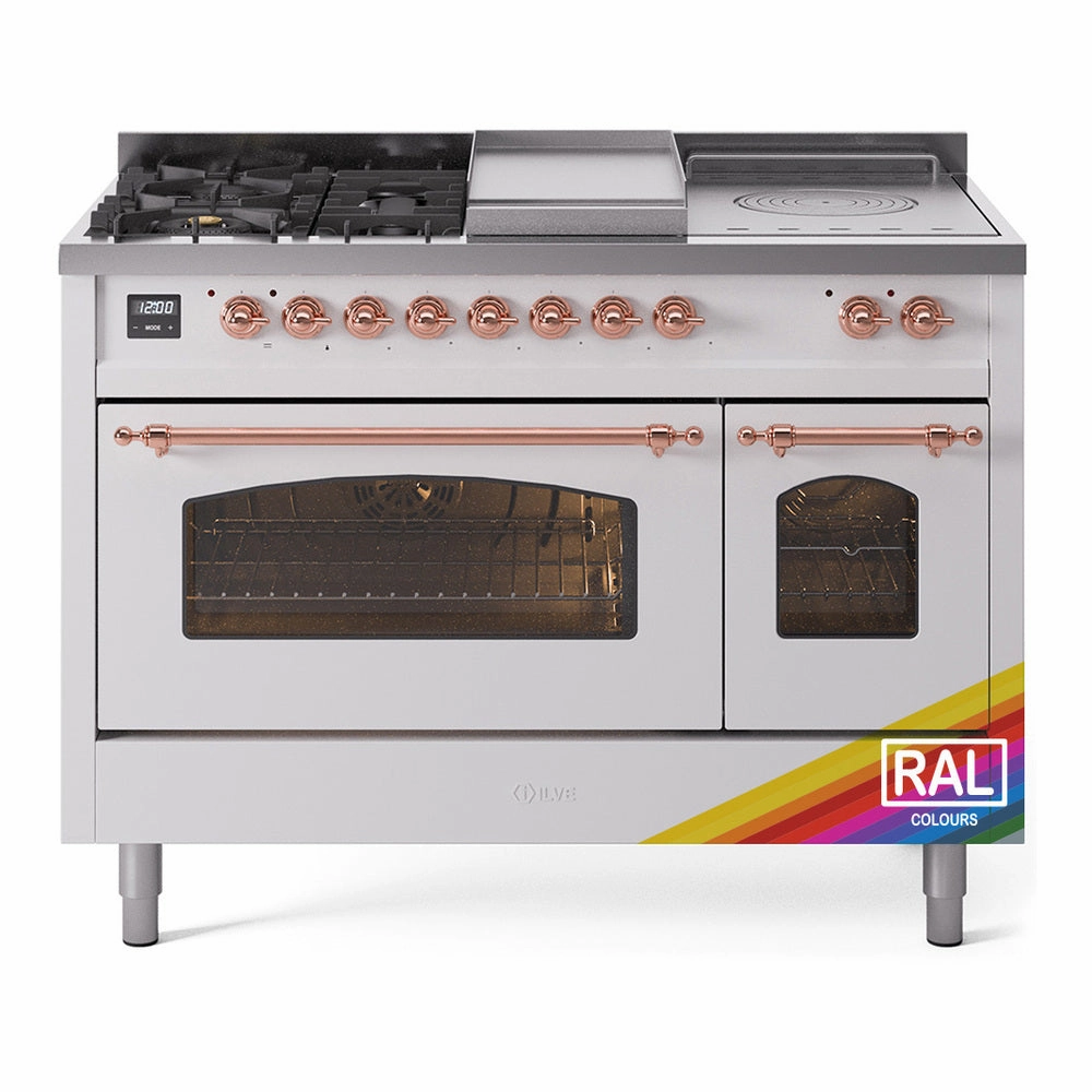 Ilve UP48FSNMPRAPLP Nostalgie Ii 48 Inch Dual Fuel Liquid Propane Freestanding Range In Ral Custom Color With Copper Trim Freestanding Ranges freestanding dual fuel range 30 inch
