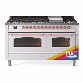 Ilve UP60FNMPRAP Nostalgie Ii 60 Inch Dual Fuel Natural Gas Freestanding Range In Ral Custom Color With Copper Trim Freestanding Ranges freestanding dual fuel range 30 inch