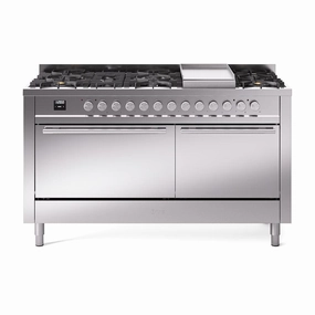 Ilve UP60FQMPSS Ilve Professional Plus Ii 60 Up60Fqmpss Freestanding Dual Fuel Range With 9 Sealed Burners Double Oven With Solid Door In Stainless Steel With Stainless Steel Knobs Freestanding Ranges freestanding dual fuel range 30 inch