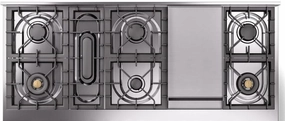 Ilve UP60FQNMPMGBLP Nostalgie Ii 60 Inch Dual Fuel Liquid Propane Freestanding Range In Matte Graphite With Bronze Trim Freestanding Ranges freestanding dual fuel range 30 inch