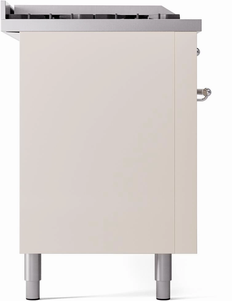 Ilve UP60FSNMPAWC Nostalgie Ii 60 Inch Dual Fuel Natural Gas Freestanding Range In Antique White With Chrome Trim
