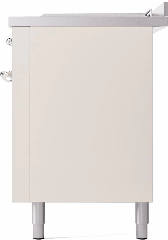 Ilve UP60FSNMPAWC Nostalgie Ii 60 Inch Dual Fuel Natural Gas Freestanding Range In Antique White With Chrome Trim