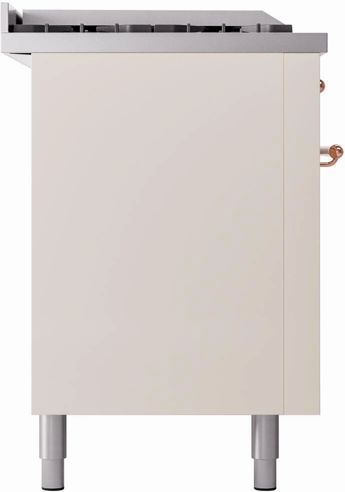 Ilve UP60FSNMPAWPLP Nostalgie Ii 60 Inch Dual Fuel Liquid Propane Freestanding Range In Antique White With Copper Trim