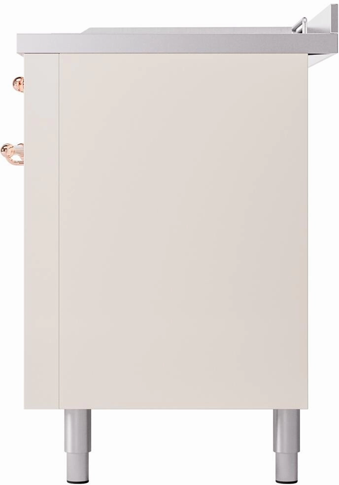 Ilve UP60FSNMPAWPLP Nostalgie Ii 60 Inch Dual Fuel Liquid Propane Freestanding Range In Antique White With Copper Trim