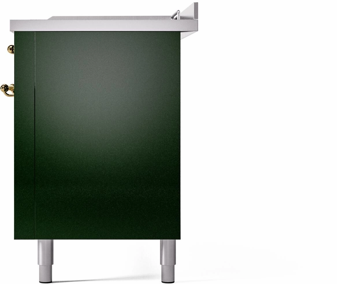 Ilve UP60FSNMPEGG Nostalgie Ii 60 Inch Dual Fuel Natural Gas Freestanding Range In Emerald Green With Brass Trim
