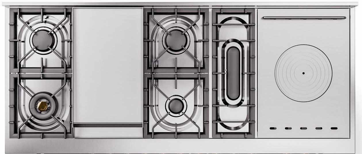 Ilve UP60FSQNMPMBC Nostalgie Ii 60 Inch Dual Fuel Natural Gas Freestanding Range In Blue With Chrome Trim