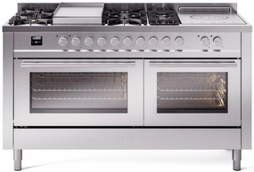 Ilve UP60FSWMPSSLP Professional Plus Ii 60 Inch Dual Fuel Liquid Propane Freestanding Range In Stainless Steel With Trim Freestanding Ranges freestanding dual fuel range 30 inch