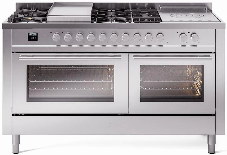 Ilve UP60FSWMPSSLP Professional Plus Ii 60 Inch Dual Fuel Liquid Propane Freestanding Range In Stainless Steel With Trim Freestanding Ranges freestanding dual fuel range 30 inch