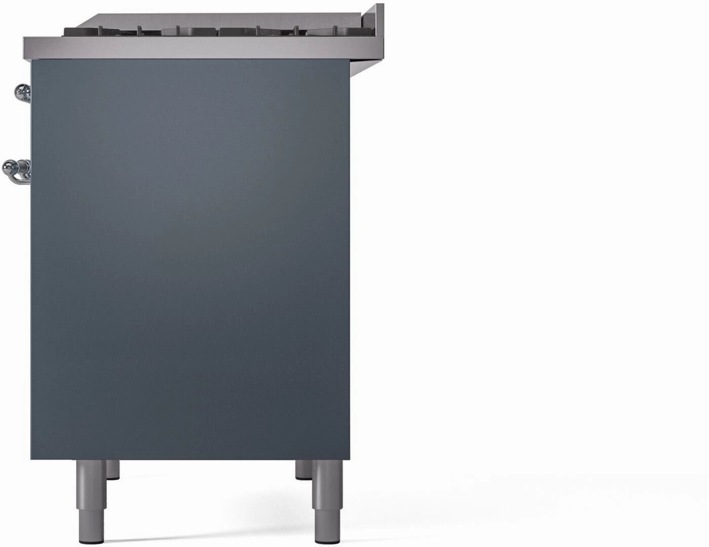 Ilve UPD40FNMPBGC Nostalgie Ii 40 Inch Dual Fuel Natural Gas Freestanding Range In Blue Grey With Chrome Trim