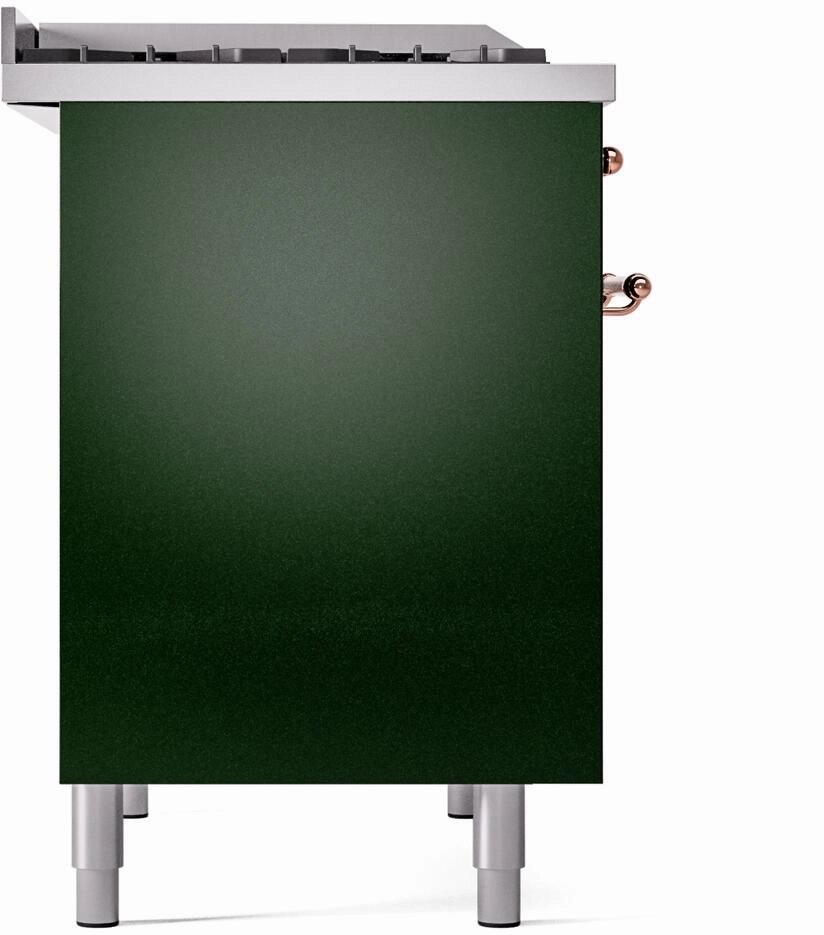 Ilve UPD40FNMPEGP Nostalgie Ii 40 Inch Dual Fuel Natural Gas Freestanding Range In Emerald Green With Copper Trim