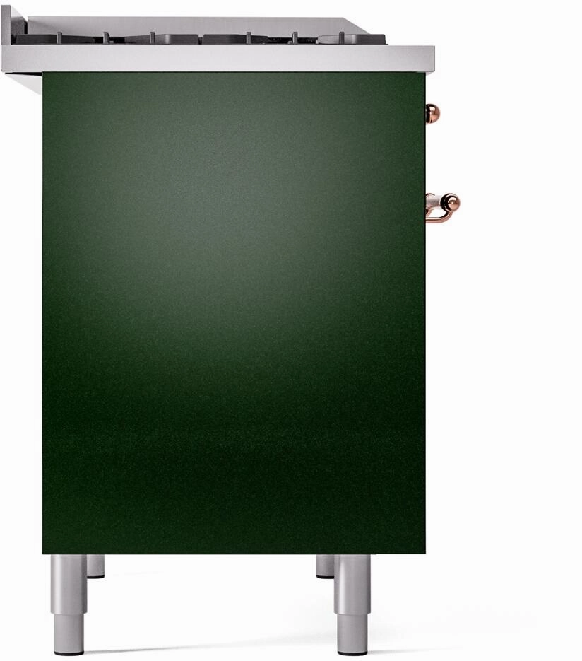 Ilve UPD40FNMPEGPLP Nostalgie Ii 40 Inch Dual Fuel Liquid Propane Freestanding Range In Emerald Green With Copper Trim