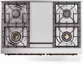 Ilve UPD40FQNMPBKCLP Nostalgie Ii 40 Inch Dual Fuel Liquid Propane Freestanding Range In Glossy Black With Chrome Trim Freestanding Ranges freestanding dual fuel range 30 inch