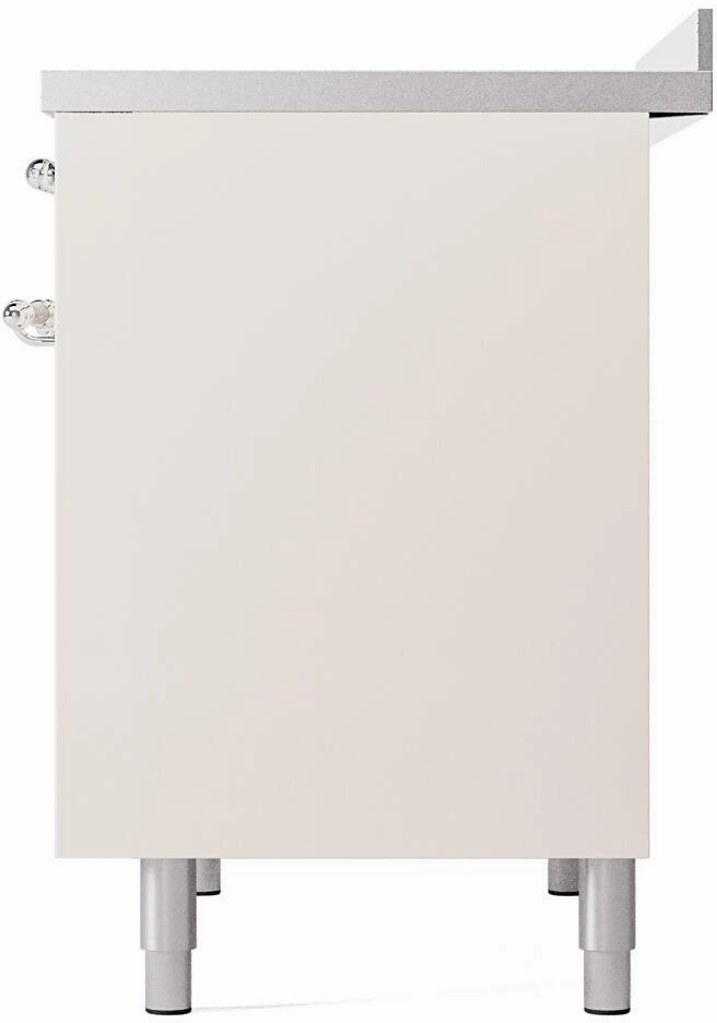 Ilve UPDI406NMPAWC Nostalgie Ii 40 Inch Electric Freestanding Range In Antique White With Chrome Trim