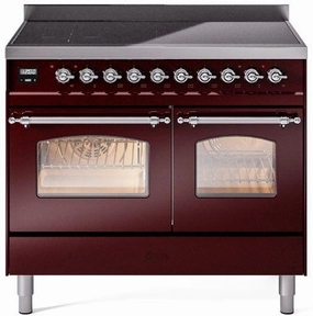 Ilve UPDI406NMPBUC Nostalgie Ii 40 Inch Electric Freestanding Range In Burgundy With Chrome Trim Freestanding Ranges freestanding dual fuel range 30 inch