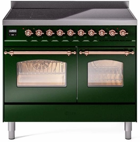 Ilve UPDI406NMPEGP Nostalgie Ii 40 Inch Electric Freestanding Range In Emerald Green With Copper Trim Freestanding Ranges freestanding dual fuel range 30 inch