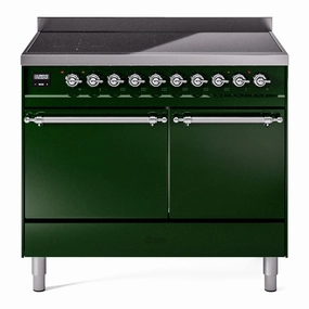 Ilve UPDI406QNMPEGC Nostalgie Ii 40 Inch Electric Freestanding Range In Emerald Green With Chrome Trim Freestanding Ranges freestanding dual fuel range 30 inch