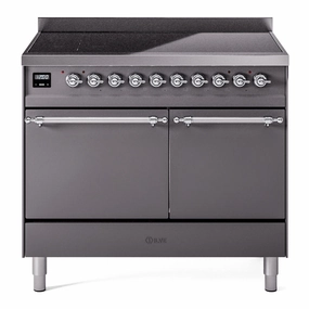 Ilve UPDI406QNMPMGC Nostalgie Ii 40 Inch Electric Freestanding Range In Matte Graphite With Chrome Trim Freestanding Ranges freestanding dual fuel range 30 inch