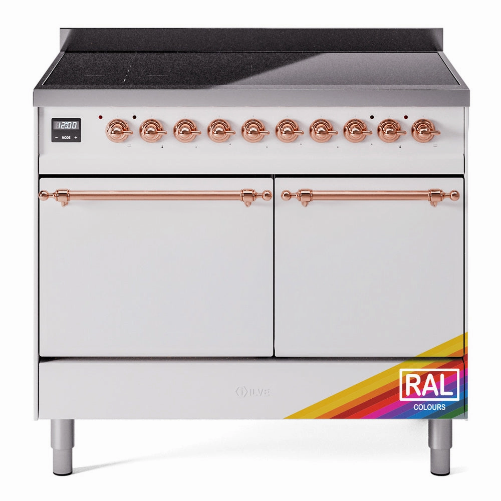 Ilve UPDI406QNMPRAP Nostalgie Ii 40 Inch Electric Freestanding Range In Ral Custom Color With Copper Trim Freestanding Ranges freestanding dual fuel range 30 inch