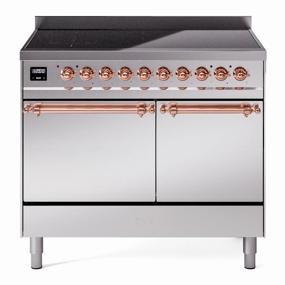 Ilve UPDI406QNMPSSP Nostalgie Ii 40 Inch Electric Freestanding Range In Stainless Steel With Copper Trim Freestanding Ranges freestanding dual fuel range 30 inch