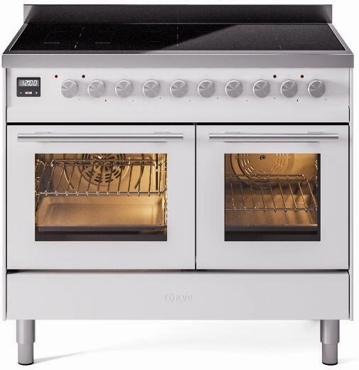 Ilve UPDI406WMPWH Professional Plus Ii 40 Inch Electric Freestanding Range In White With Trim Freestanding Ranges freestanding dual fuel range 30 inch