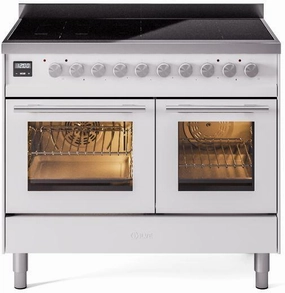 Ilve UPDI406WMPWH Professional Plus Ii 40 Inch Electric Freestanding Range In White With Trim Freestanding Ranges freestanding dual fuel range 30 inch