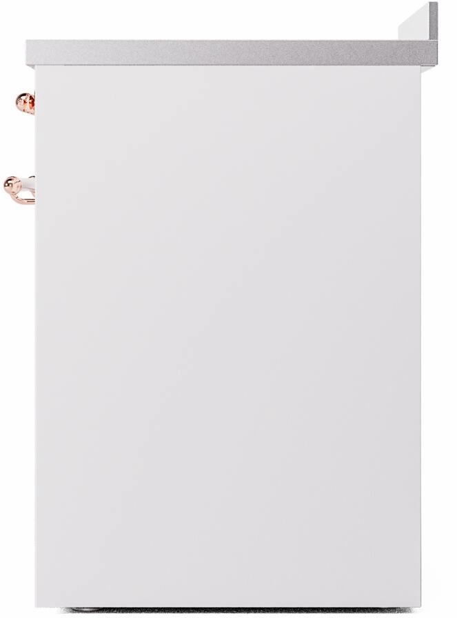 Ilve UPI304NMPWHP Nostalgie Ii 30 Inch Electric Freestanding Range In White With Copper Trim