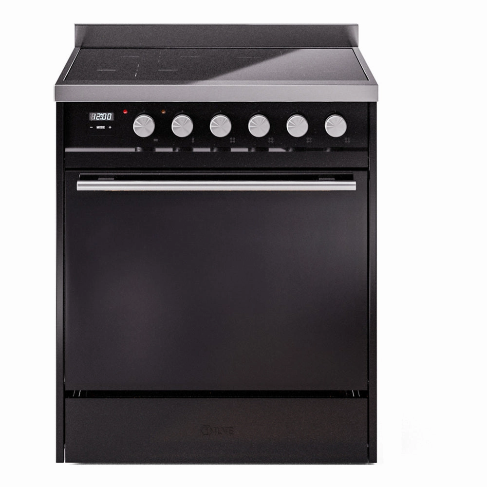 Ilve UPI304QMPBK Professional Plus Ii 30 Inch Electric Freestanding Range In Black With Trim Freestanding Ranges freestanding dual fuel range 30 inch