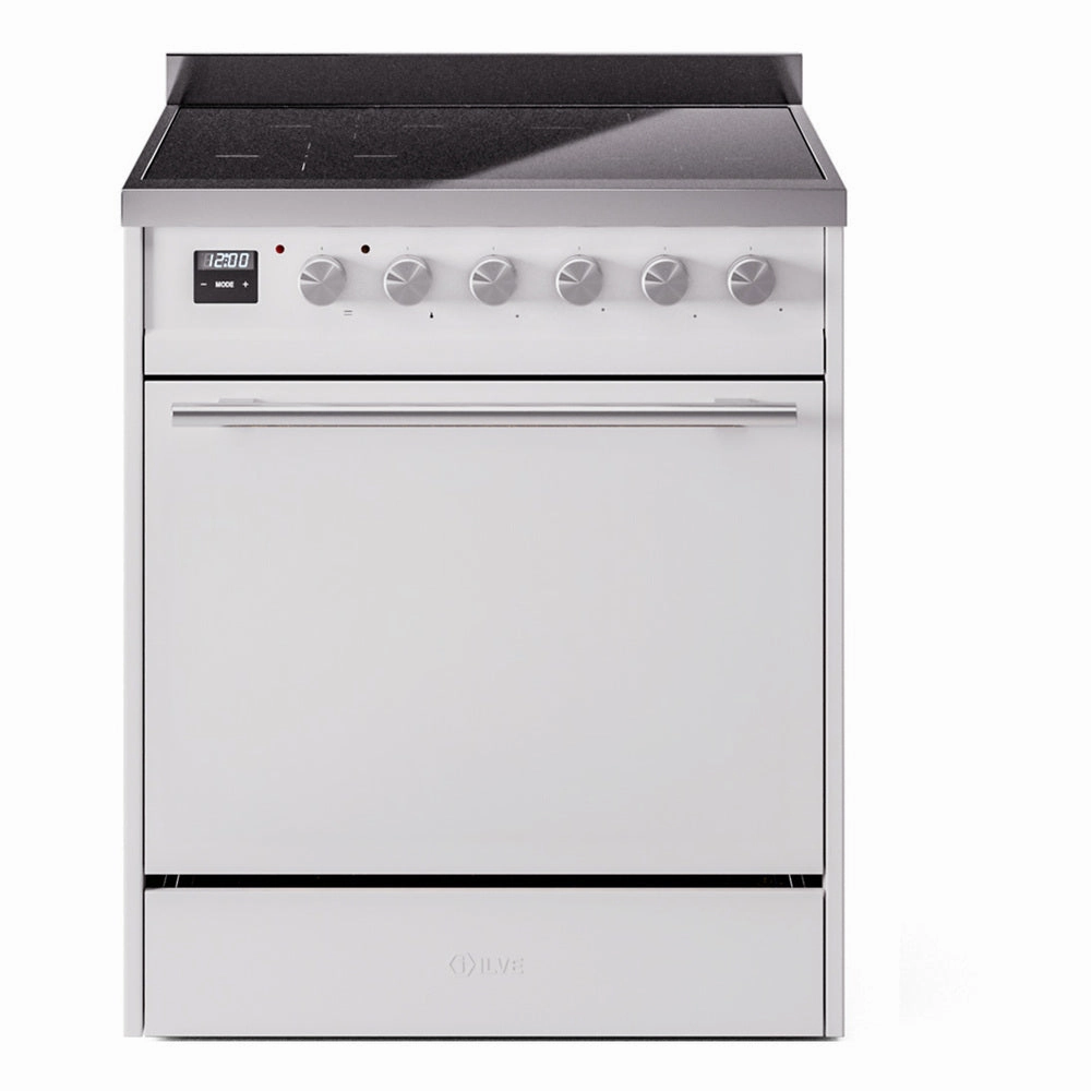 Ilve UPI304QMPWH Professional Plus Ii 30 Inch Electric Freestanding Range In White With Trim Freestanding Ranges freestanding dual fuel range 30 inch